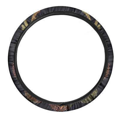 Spiritual Deer Mandala Print Car Steering Wheel Cover