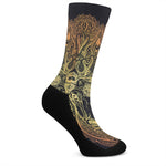 Spiritual Deer Mandala Print Crew Socks