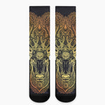 Spiritual Deer Mandala Print Crew Socks