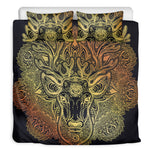 Spiritual Deer Mandala Print Duvet Cover Bedding Set