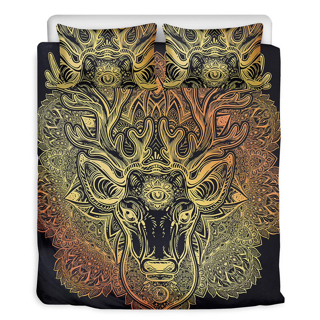 Spiritual Deer Mandala Print Duvet Cover Bedding Set