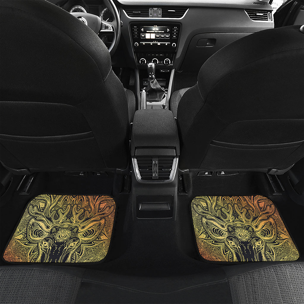 Spiritual Deer Mandala Print Front and Back Car Floor Mats
