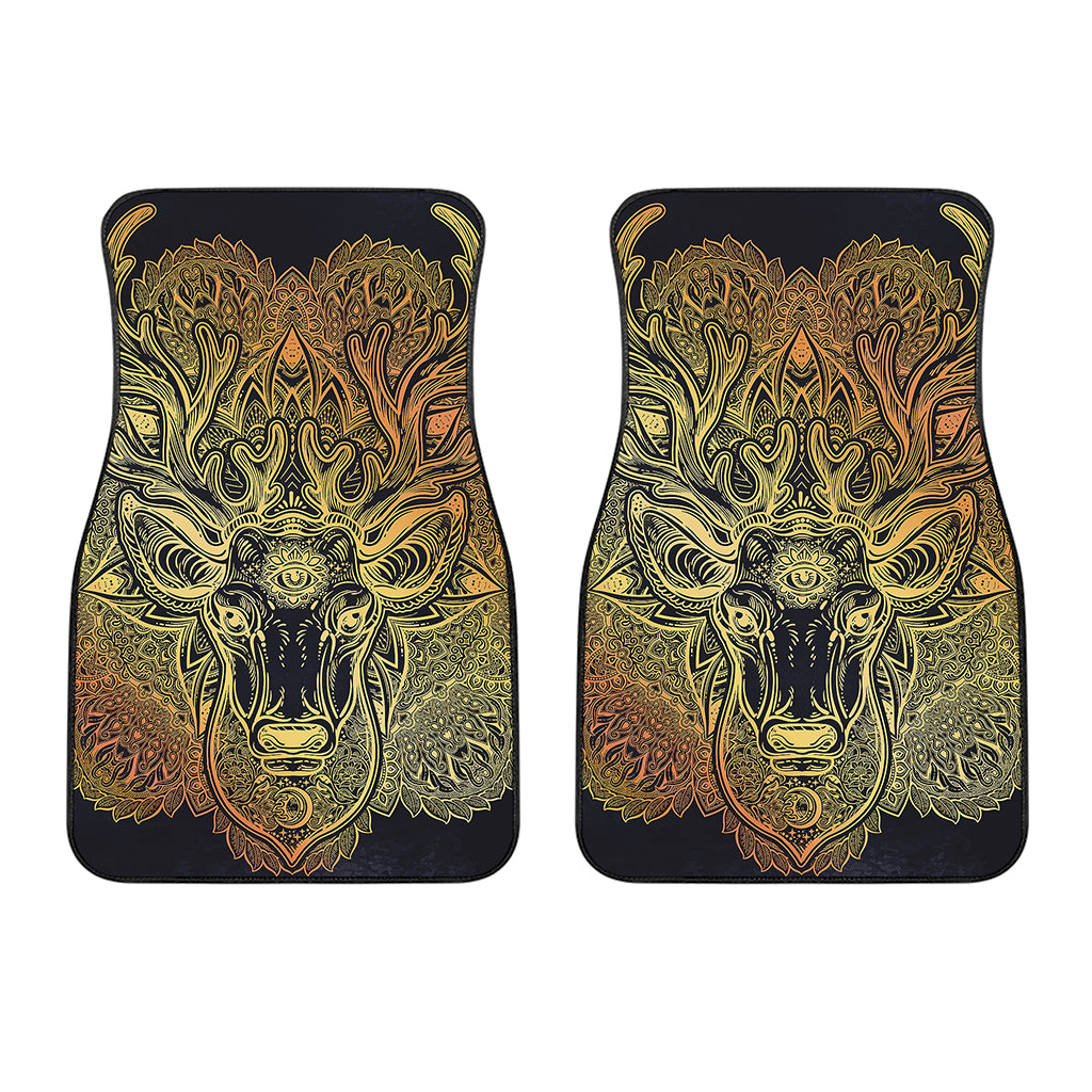 Spiritual Deer Mandala Print Front Car Floor Mats