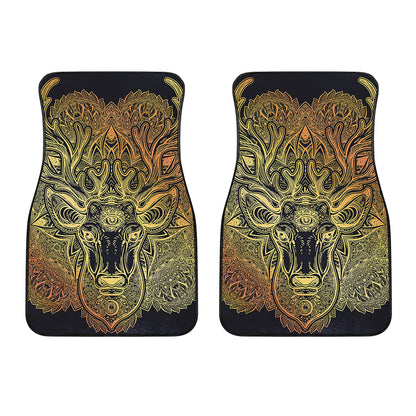 Spiritual Deer Mandala Print Front Car Floor Mats