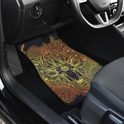 Spiritual Deer Mandala Print Front Car Floor Mats