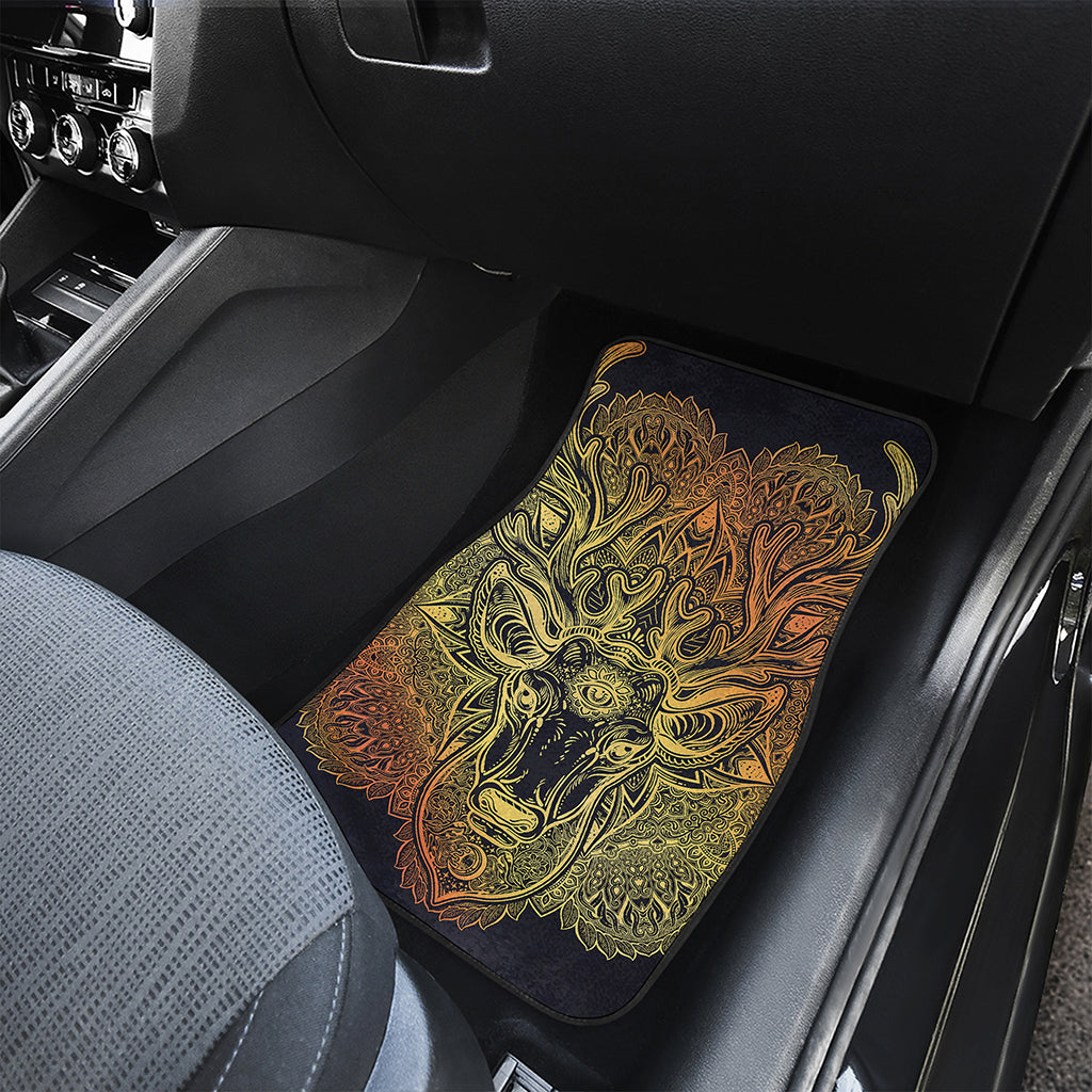 Spiritual Deer Mandala Print Front Car Floor Mats
