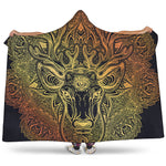 Spiritual Deer Mandala Print Hooded Blanket
