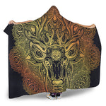 Spiritual Deer Mandala Print Hooded Blanket