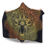 Spiritual Deer Mandala Print Hooded Blanket