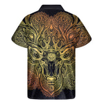 Spiritual Deer Mandala Print Men's Short Sleeve Shirt