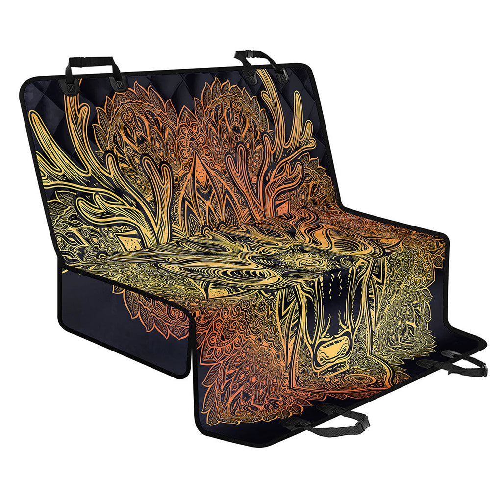 Spiritual Deer Mandala Print Pet Car Back Seat Cover