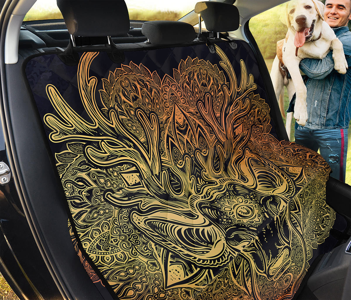 Spiritual Deer Mandala Print Pet Car Back Seat Cover