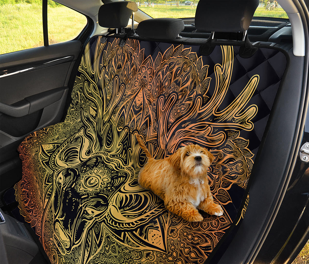 Spiritual Deer Mandala Print Pet Car Back Seat Cover
