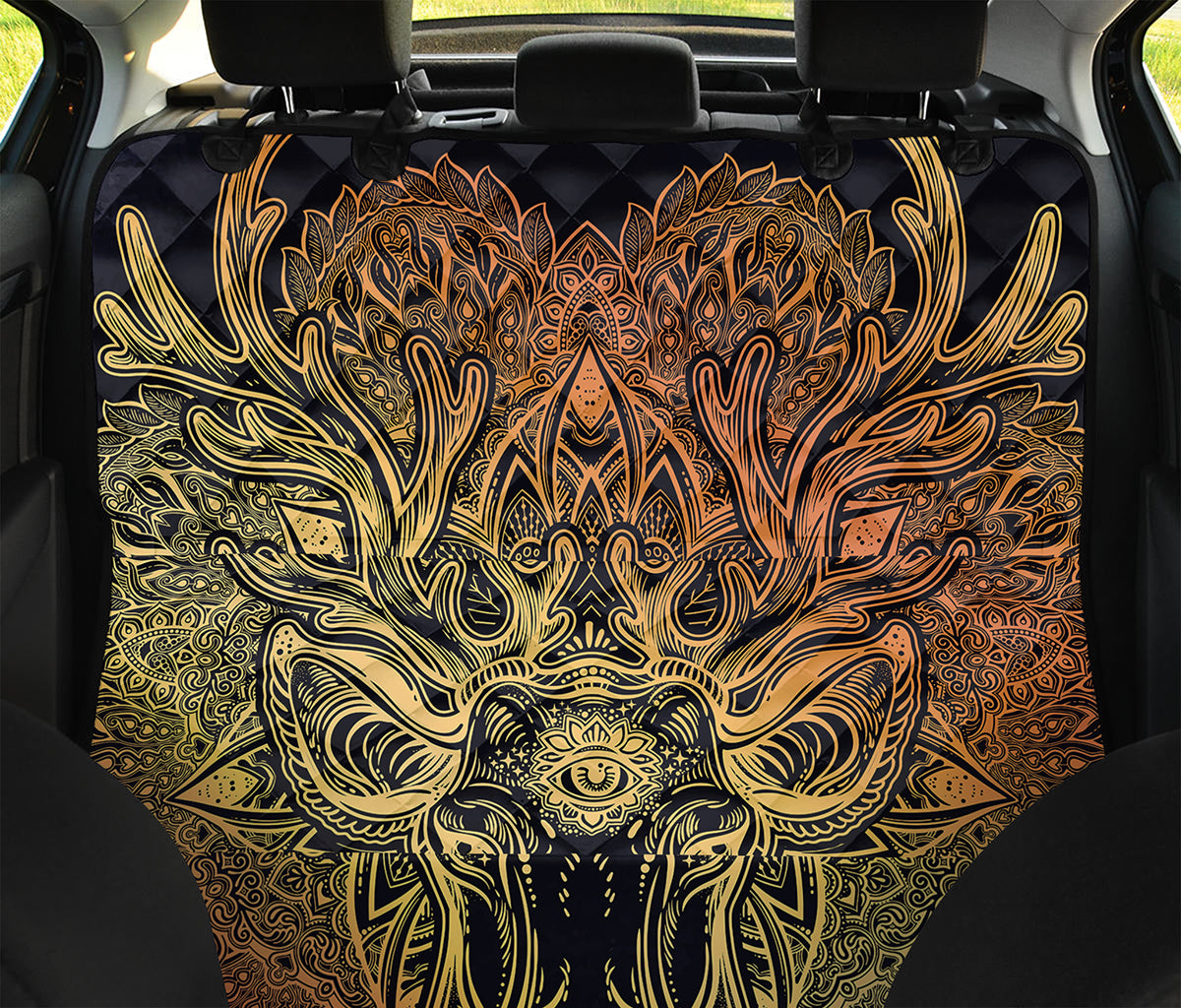 Spiritual Deer Mandala Print Pet Car Back Seat Cover