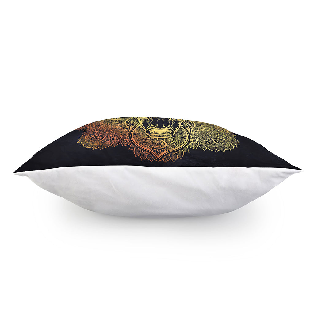 Spiritual Deer Mandala Print Pillow Cover