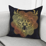 Spiritual Deer Mandala Print Pillow Cover
