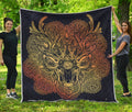 Spiritual Deer Mandala Print Quilt