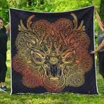 Spiritual Deer Mandala Print Quilt