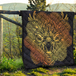 Spiritual Deer Mandala Print Quilt