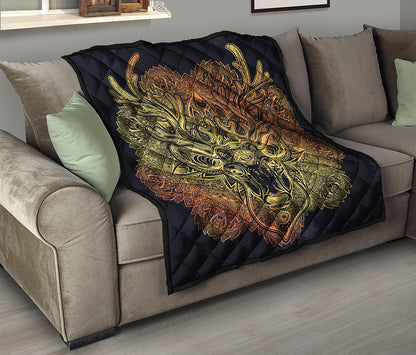 Spiritual Deer Mandala Print Quilt