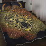 Spiritual Deer Mandala Print Quilt Bed Set