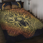 Spiritual Deer Mandala Print Quilt Bed Set