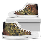 Spiritual Deer Mandala Print White High Top Shoes