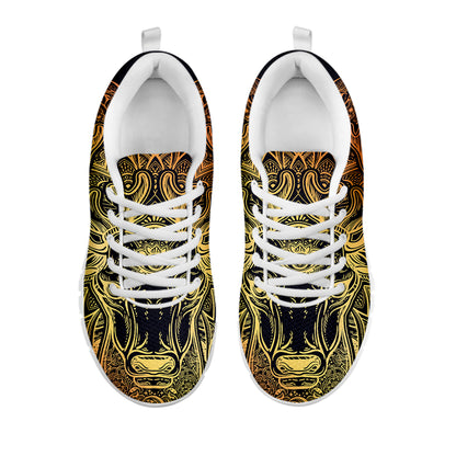 Spiritual Deer Mandala Print White Sneakers