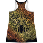 Spiritual Deer Mandala Print Women's Racerback Tank Top