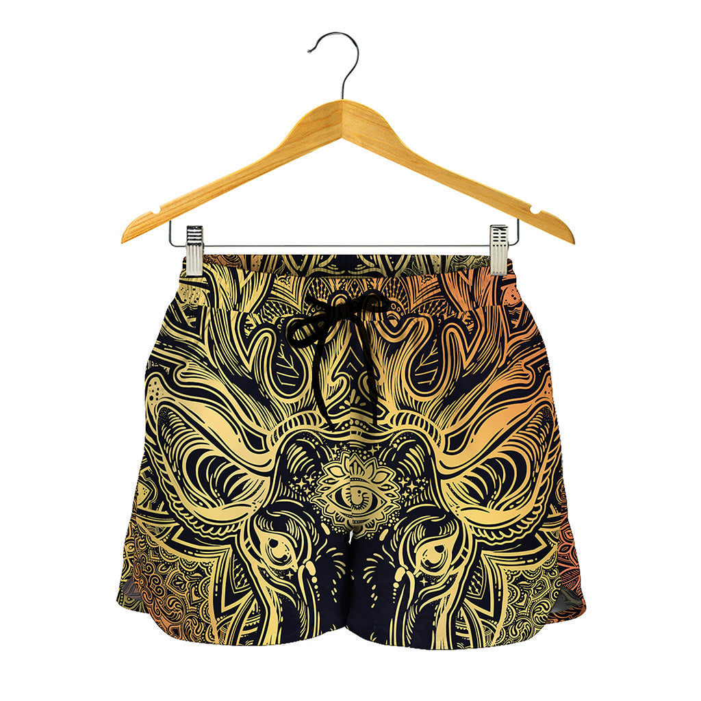 Spiritual Deer Mandala Print Women's Shorts