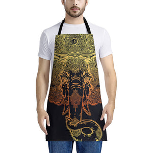 Spiritual Elephant Mandala Print Apron