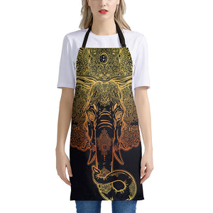 Spiritual Elephant Mandala Print Apron