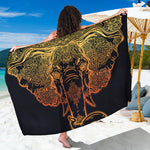 Spiritual Elephant Mandala Print Beach Sarong Wrap