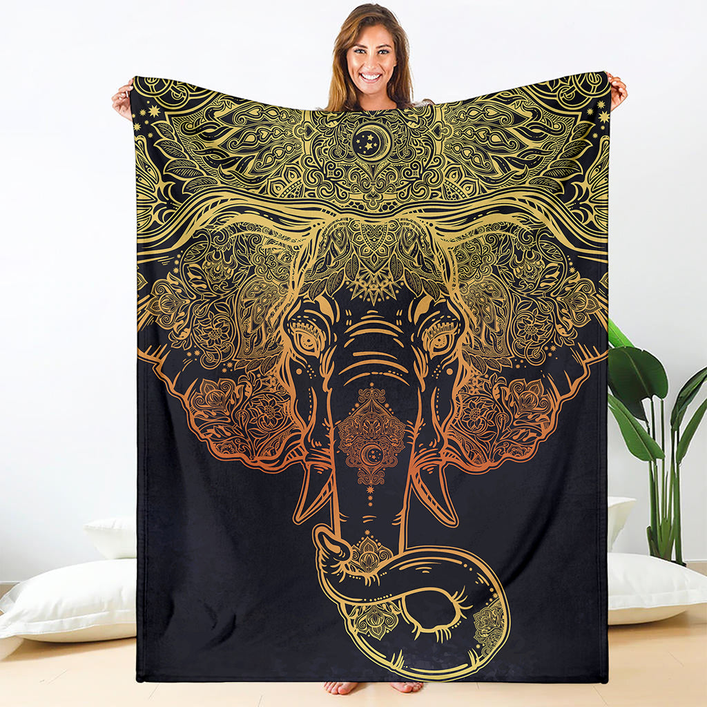 Spiritual Elephant Mandala Print Blanket
