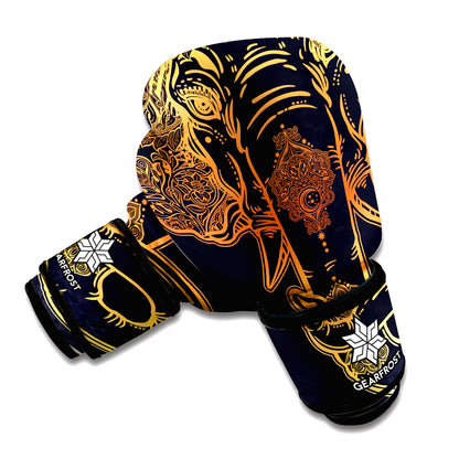 Spiritual Elephant Mandala Print Boxing Gloves