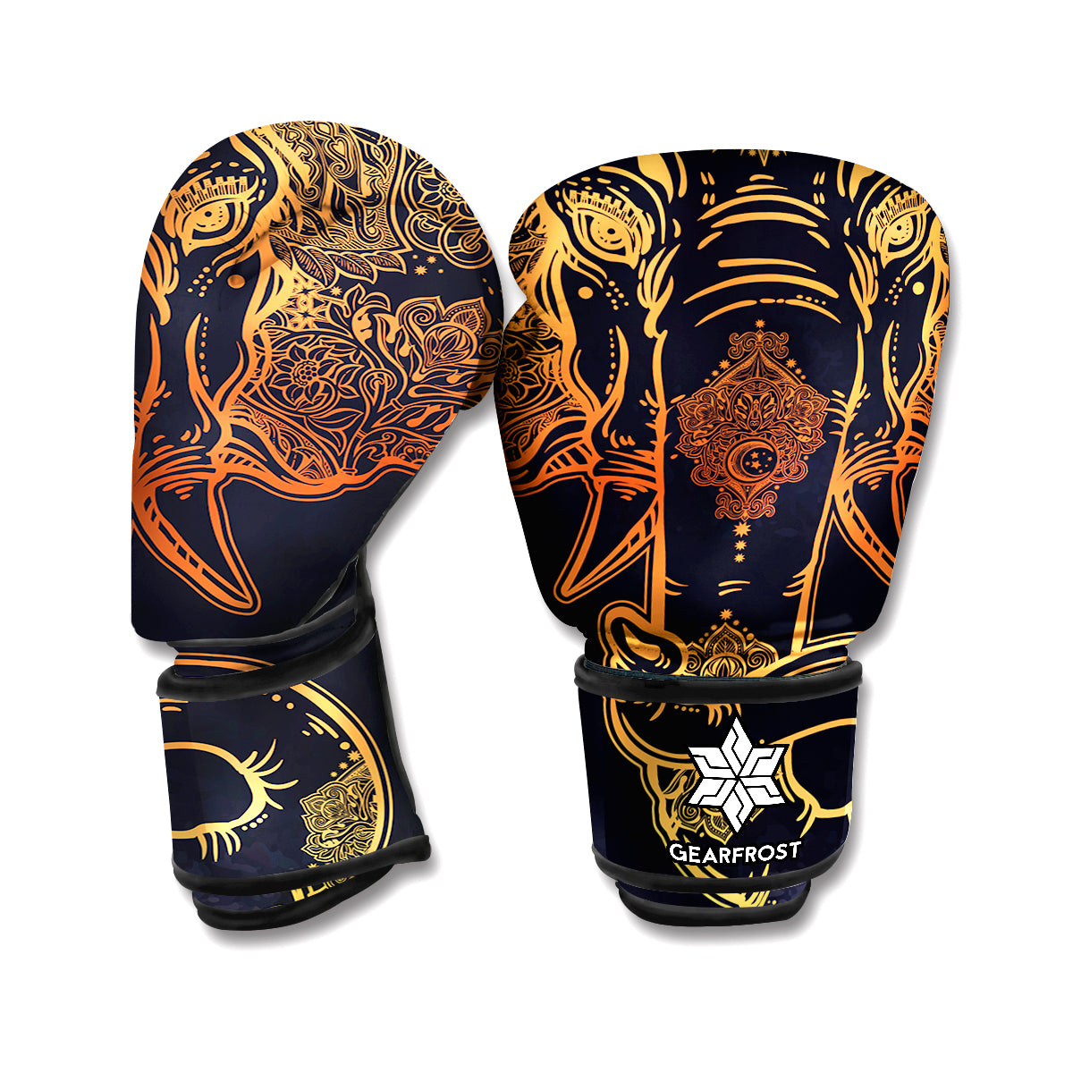 Spiritual Elephant Mandala Print Boxing Gloves