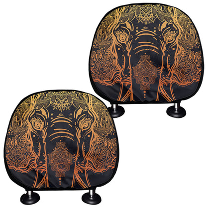 Spiritual Elephant Mandala Print Car Headrest Covers
