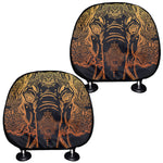 Spiritual Elephant Mandala Print Car Headrest Covers