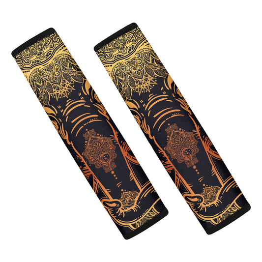 Spiritual Elephant Mandala Print Car Seat Belt Covers