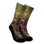 Spiritual Elephant Mandala Print Crew Socks