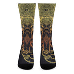 Spiritual Elephant Mandala Print Crew Socks
