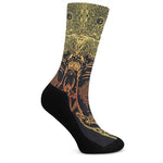 Spiritual Elephant Mandala Print Crew Socks