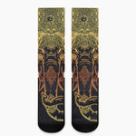 Spiritual Elephant Mandala Print Crew Socks