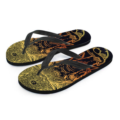 Spiritual Elephant Mandala Print Flip Flops
