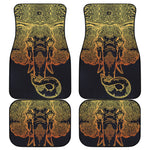 Spiritual Elephant Mandala Print Front and Back Car Floor Mats