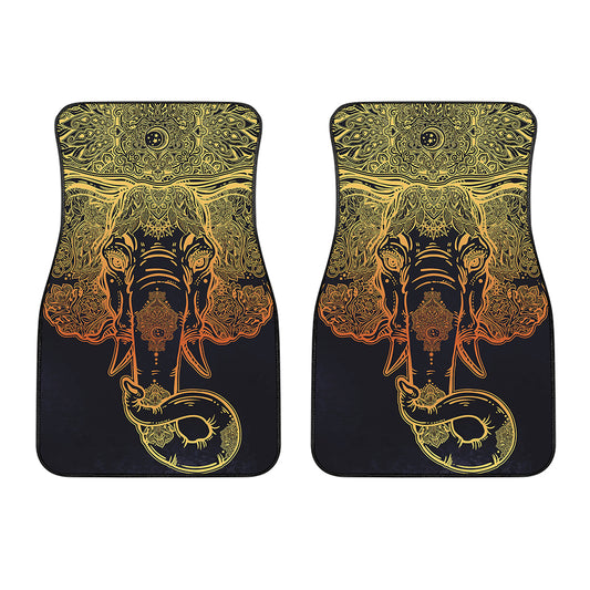 Spiritual Elephant Mandala Print Front Car Floor Mats