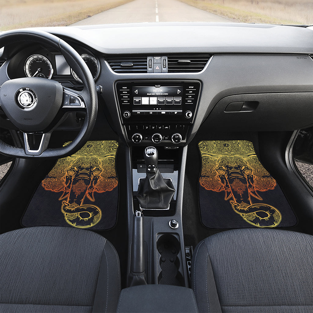 Spiritual Elephant Mandala Print Front Car Floor Mats
