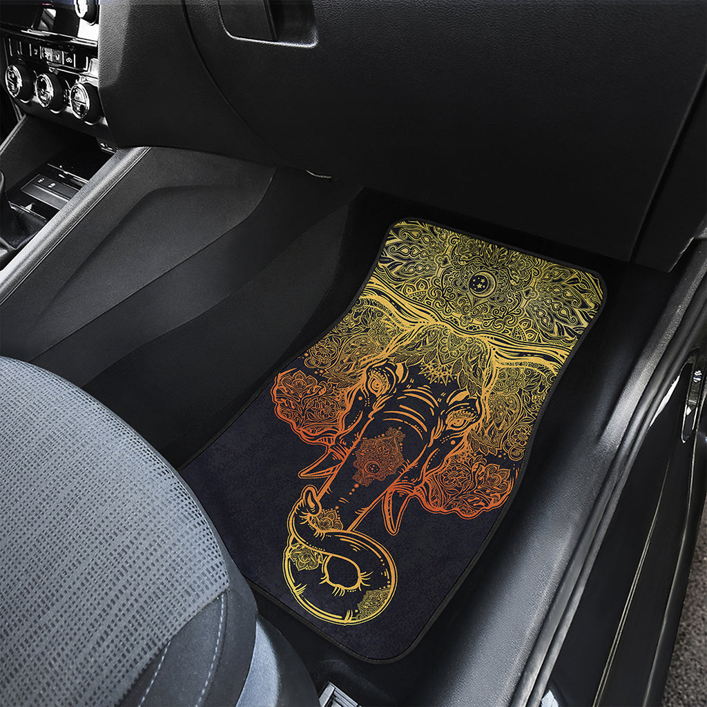 Spiritual Elephant Mandala Print Front Car Floor Mats