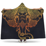 Spiritual Elephant Mandala Print Hooded Blanket