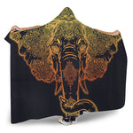 Spiritual Elephant Mandala Print Hooded Blanket